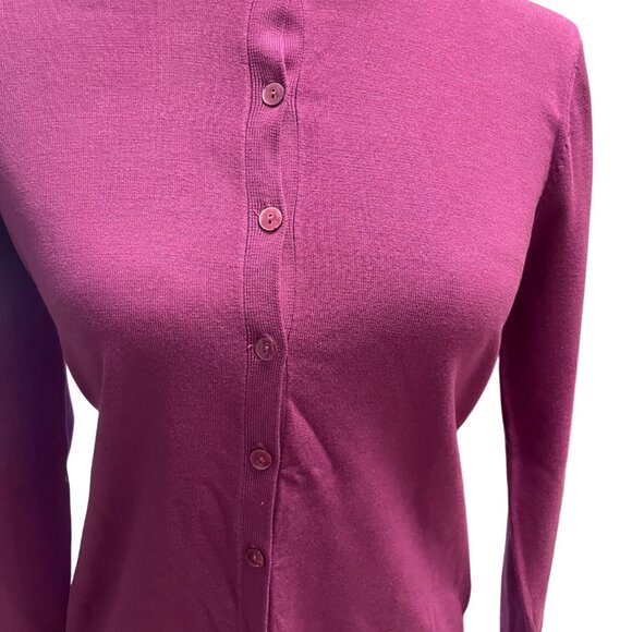 August Silk Purple Cardigan Sweater Size Large - Picture 2 of 5